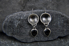 Load image into Gallery viewer, Statement Stormy Seas Black Topaz Dangly Earrings
