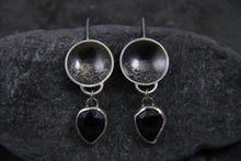 Load image into Gallery viewer, Statement Stormy Seas Black Topaz Dangly Earrings