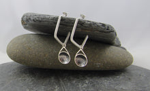 Load image into Gallery viewer, Stormy Seas Charm Angular Hoop Earrings
