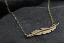 Load image into Gallery viewer, Gold Floating Feather Necklace