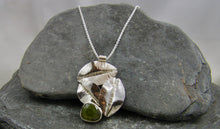 Load image into Gallery viewer, Green Sapphire Leaf Trio Long Pendant