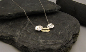 9ct Gold and Sterling Silver Leaf Necklace