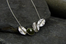 Load image into Gallery viewer, Green Sapphire and Leaf Statement Necklace