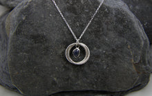 Load image into Gallery viewer, You, me and the Sea - Blue Sapphire Double Entwined Hoop Necklace