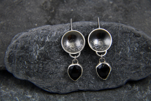 Statement Stormy Seas Black Topaz Dangly Earrings