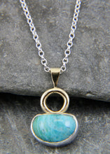 Load image into Gallery viewer, Turquoise, 9ct Gold and Sterling Silver Sunset  necklace