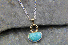 Load image into Gallery viewer, Turquoise, 9ct Gold and Sterling Silver Sunset  necklace