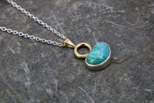Load image into Gallery viewer, Turquoise, 9ct Gold and Sterling Silver Sunset  necklace