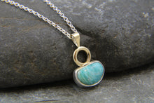 Load image into Gallery viewer, Turquoise, 9ct Gold and Sterling Silver Sunset  necklace