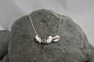 Green Sapphire and Leaf Necklace