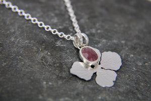 Beyond the Bloom Flower and Ruby gemstone Pendant
