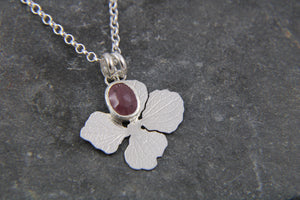 Beyond the Bloom Flower and Ruby gemstone Pendant