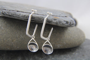 Stormy Seas Charm Angular Hoop Earrings