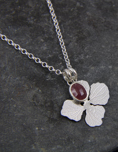 Beyond the Bloom Flower and Ruby gemstone Pendant