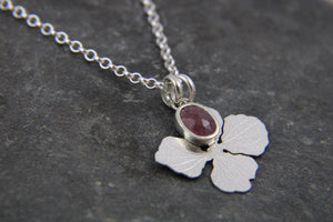 Beyond the Bloom Flower and Ruby gemstone Pendant