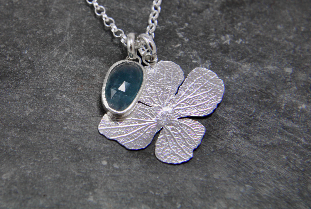 Beyond the Bloom Flower and Tourmaline Gemstone Pendant