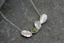 Load image into Gallery viewer, Green Sapphire and Leaf Necklace