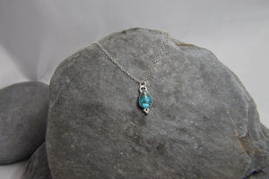 Teardrop Copper Veined Turquoise Sterling Silver Pendant