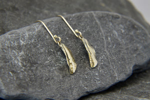 9ct Gold Drop Leaf Earrings