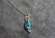 Load image into Gallery viewer, Teardrop Copper Veined Turquoise Sterling Silver Pendant