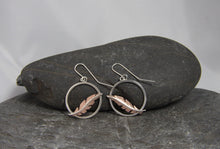 Load image into Gallery viewer, Cooper Floating Feather Dangle Earrings