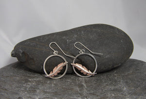 Cooper Floating Feather Dangle Earrings