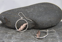 Load image into Gallery viewer, Cooper Floating Feather Dangle Earrings