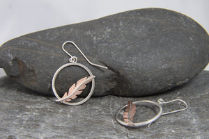 Cooper Floating Feather Dangle Earrings