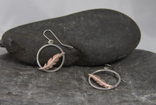 Load image into Gallery viewer, Cooper Floating Feather Dangle Earrings