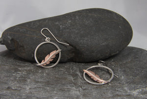 Cooper Floating Feather Dangle Earrings