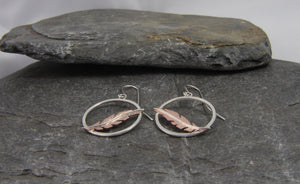 Cooper Floating Feather Dangle Earrings