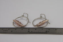 Load image into Gallery viewer, Cooper Floating Feather Dangle Earrings