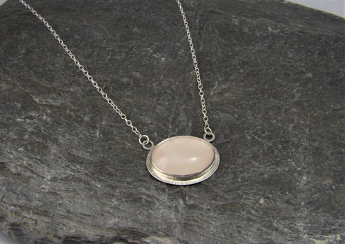 Sterling Silver Rose Quartz Pendant