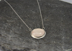 Sterling Silver Rose Quartz Pendant