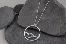 Load image into Gallery viewer, Soaring High Flock of Gulls Statement Long Pendant