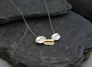 9ct Gold and Sterling Silver Leaf Necklace