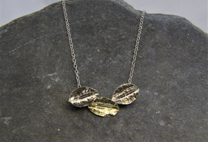 9ct Gold and Sterling Silver Leaf Necklace