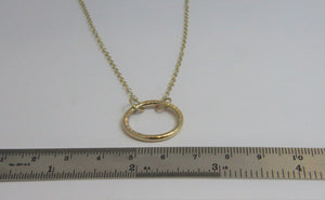 Gold Hammered Circle Necklace