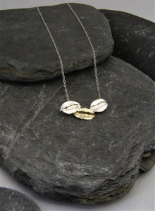 9ct Gold and Sterling Silver Leaf Necklace