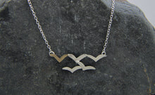 Load image into Gallery viewer, Soaring High Flock of Gulls 9ct Gold and Sterling Stilver Necklace