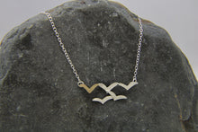 Load image into Gallery viewer, Soaring High Flock of Gulls 9ct Gold and Sterling Stilver Necklace