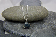Load image into Gallery viewer, Pear shaped Blue Sapphire Necklace