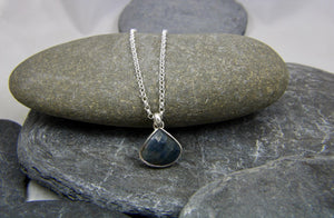Pear shaped Blue Sapphire Necklace