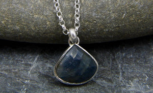 Pear shaped Blue Sapphire Necklace