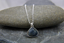 Load image into Gallery viewer, Pear shaped Blue Sapphire Necklace