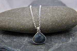 Pear shaped Blue Sapphire Necklace