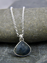 Load image into Gallery viewer, Pear shaped Blue Sapphire Necklace