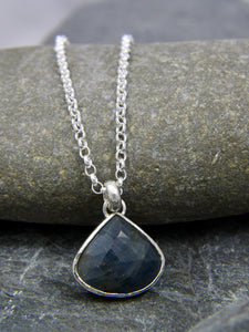 Pear shaped Blue Sapphire Necklace