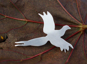Pheasant in Flight Lapel Pin - Lucy Symons Jewellery