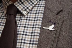 Flying Pheasant Lapel Pin - Lucy Symons Jewellery